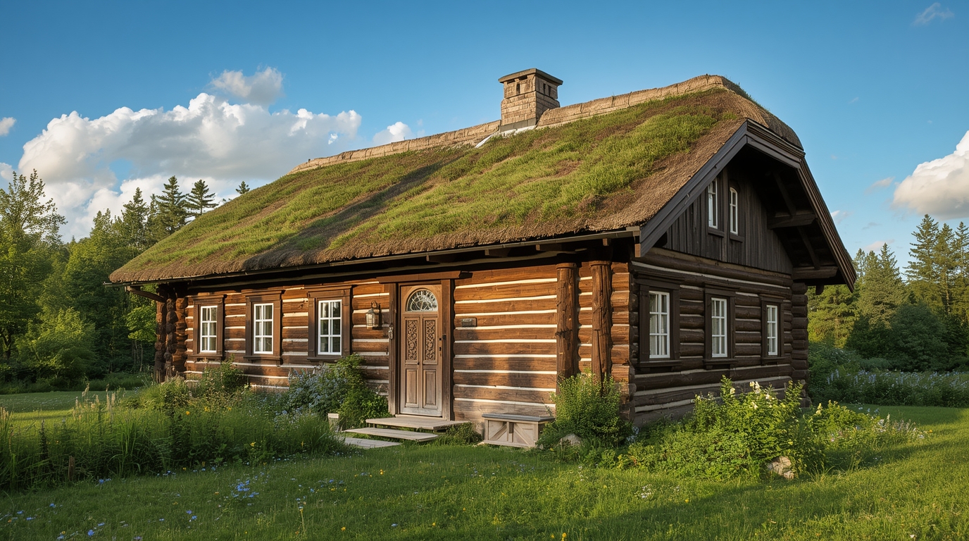 Entisöity perinteinen suomalainen hirsitalo